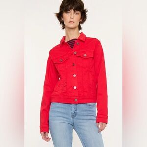 Red Stretch Denim Jacket